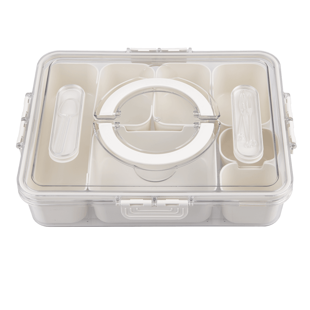 Alfresco Lane Rectangular 7 Compartment Grazing Box w/ Carry Handles & Food Picks Donaldson Enterprises