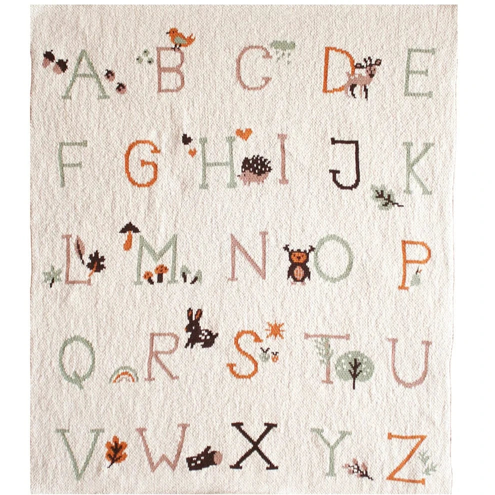 Alimrose Alphabet Baby Blanket Natural Alimrose
