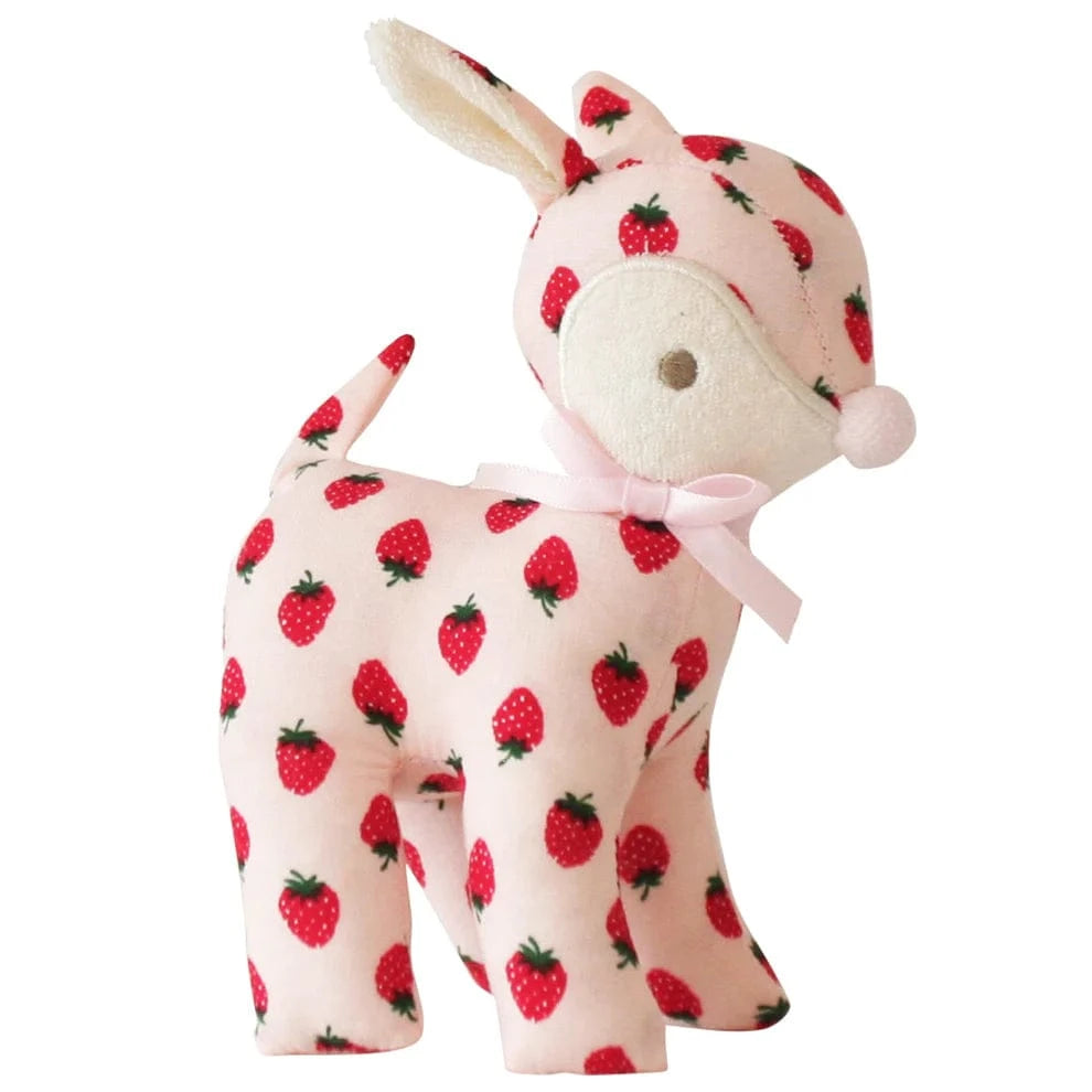 Alimrose Baby Deer Rattle Strawberry Alimrose