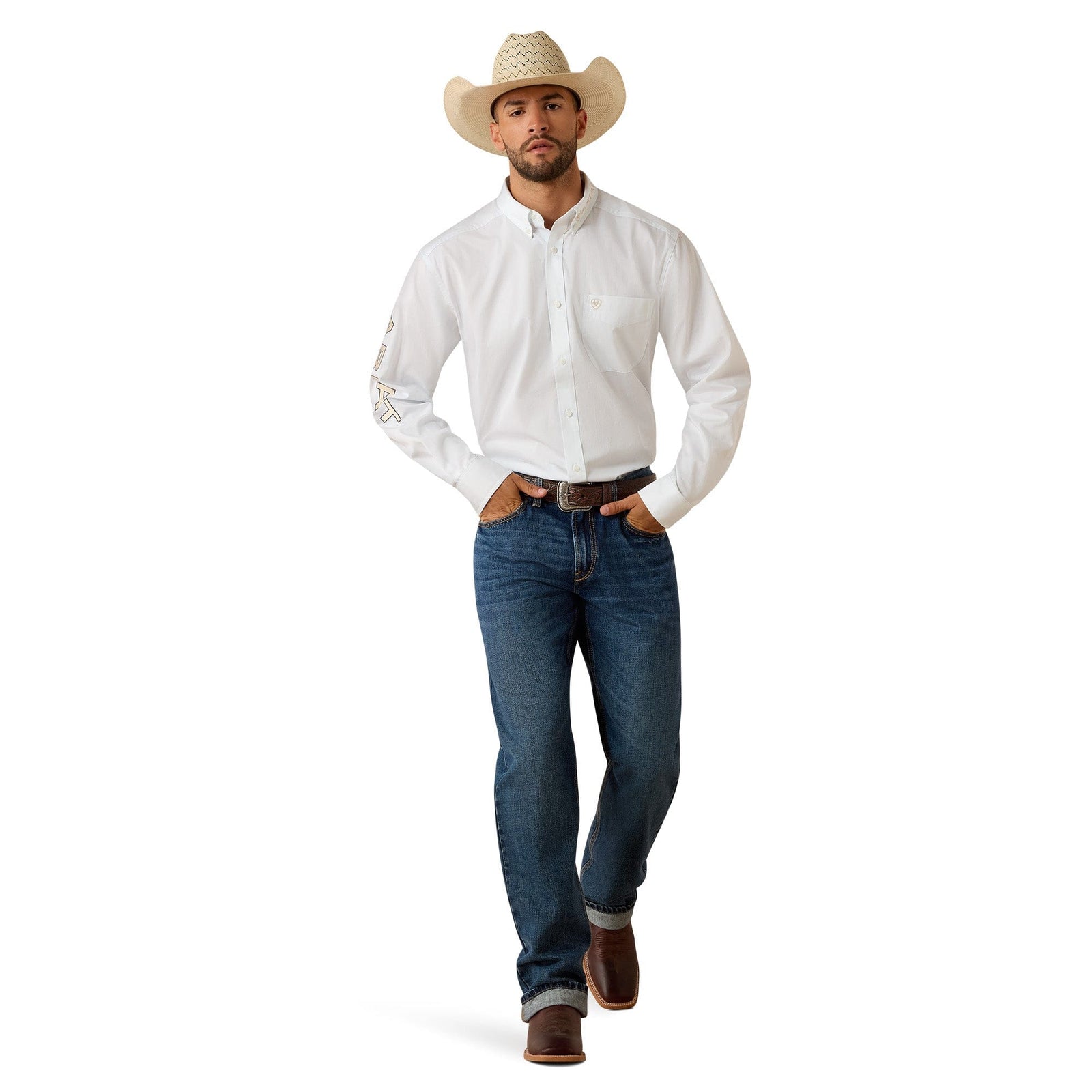 Ariat Men's Team Logo Lightweight Twill L/S Western Shirt Ariat