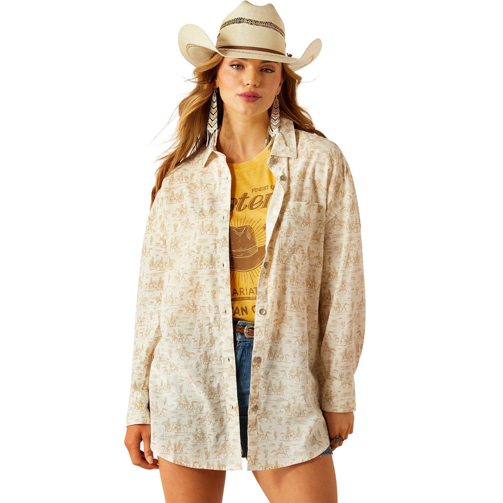 Ariat Women's Poppy Summer Long Sleeve Western Overshirt Ariat