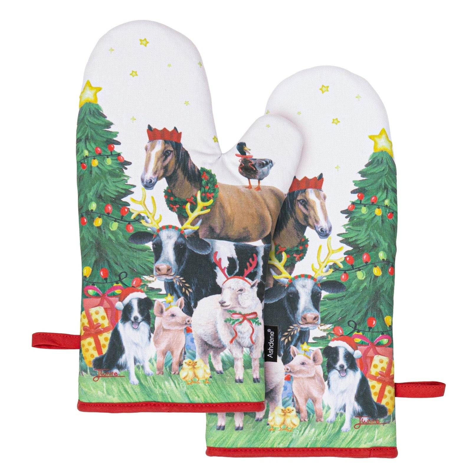 Ashdene Christmas at the Farm 2pk Oven Mitt Ashdene