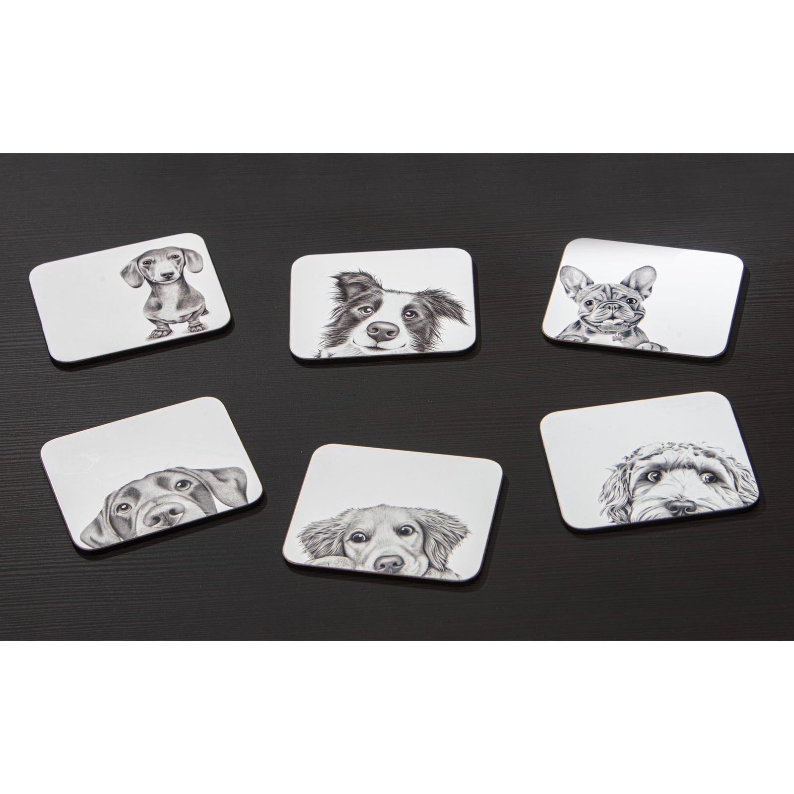 Ashdene Peeking Pups 6pk Coaster Ashdene