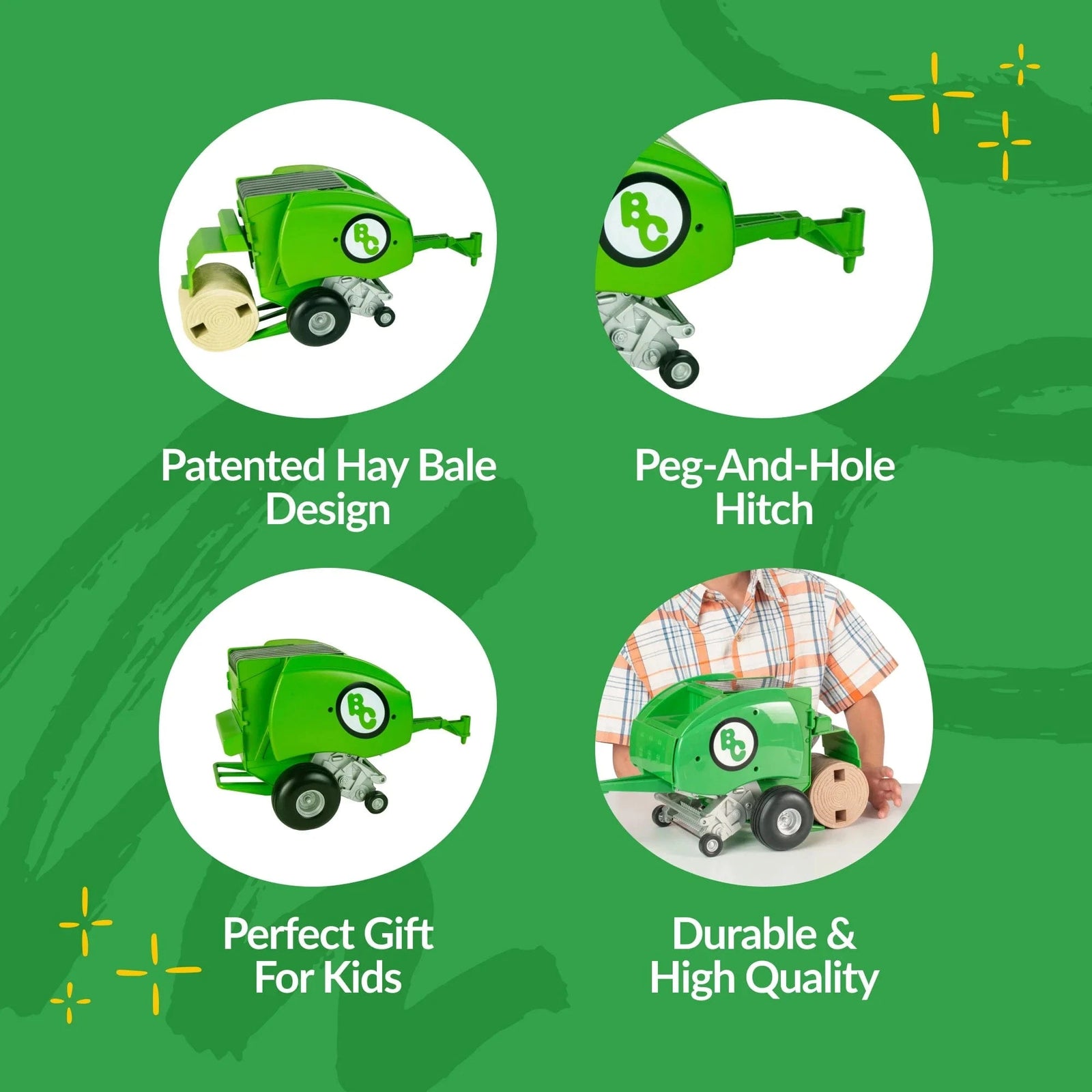 Big Country Toys Hay Baler- Green Big Country Toys