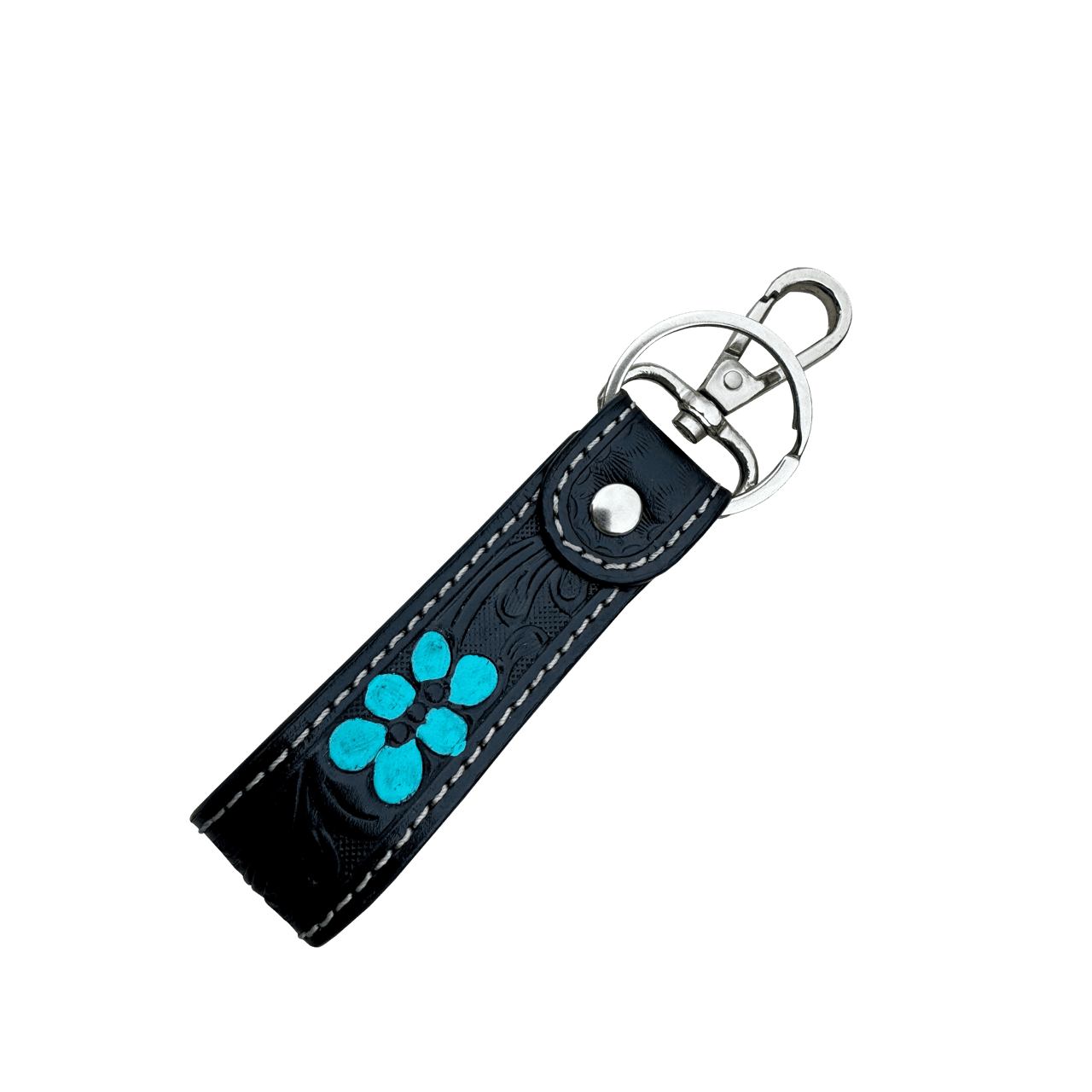 Tooling Leather and Cowhide Sleek Keyring The Design Edge CA20BLK