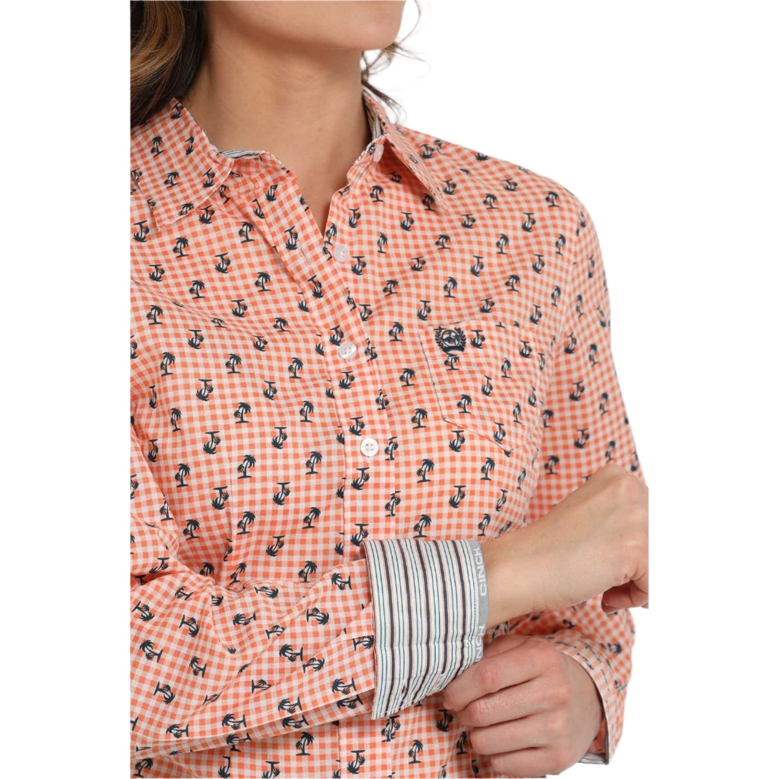 Cinch Women's Palm Tree Long Sleeve Western Shirt Cinch