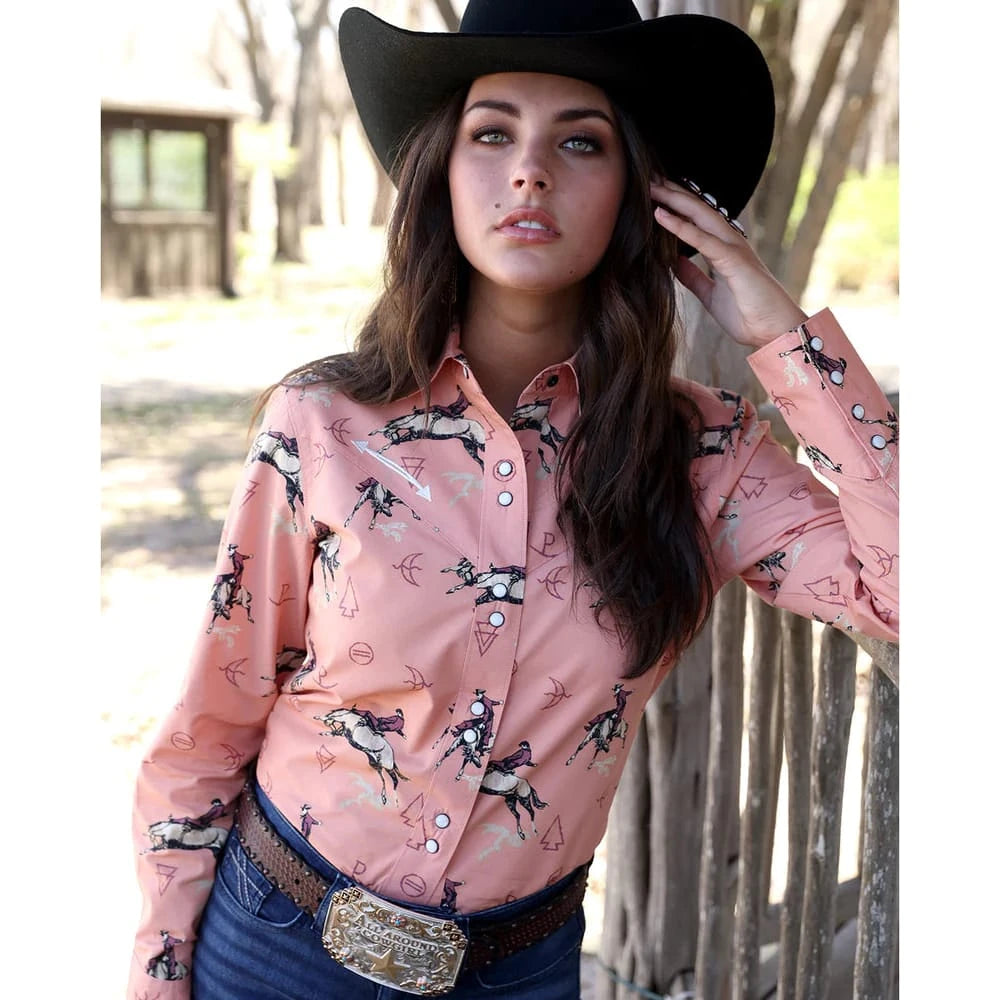 Cruel Denim Women's Classic Fit Snap Front Long Sleeve Western Shirt Cruel Denim