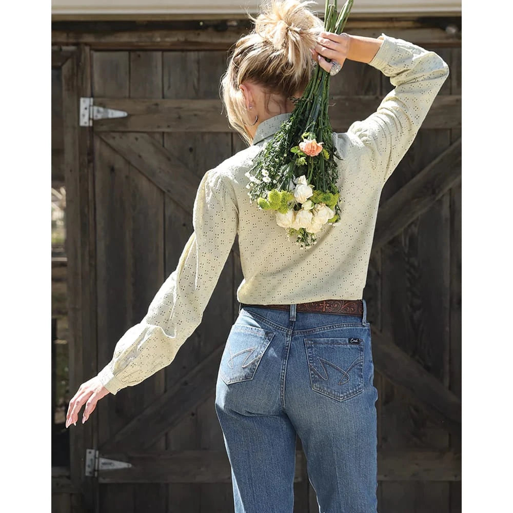 Cruel Denim Women's Girlfriend Fit Snap Front Long Sleeve Western Shirt Cruel Denim