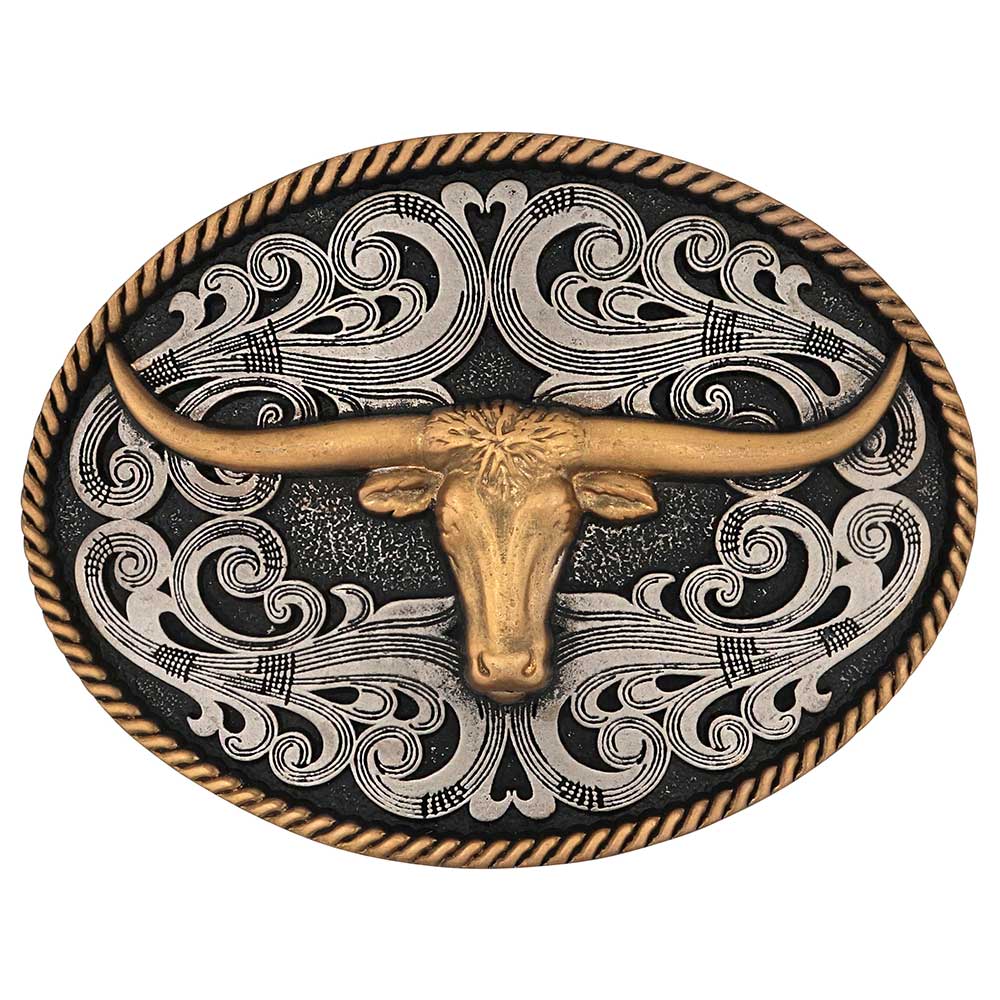 Montana Silversmith Two-Toned Longhorn Attitude Buckle