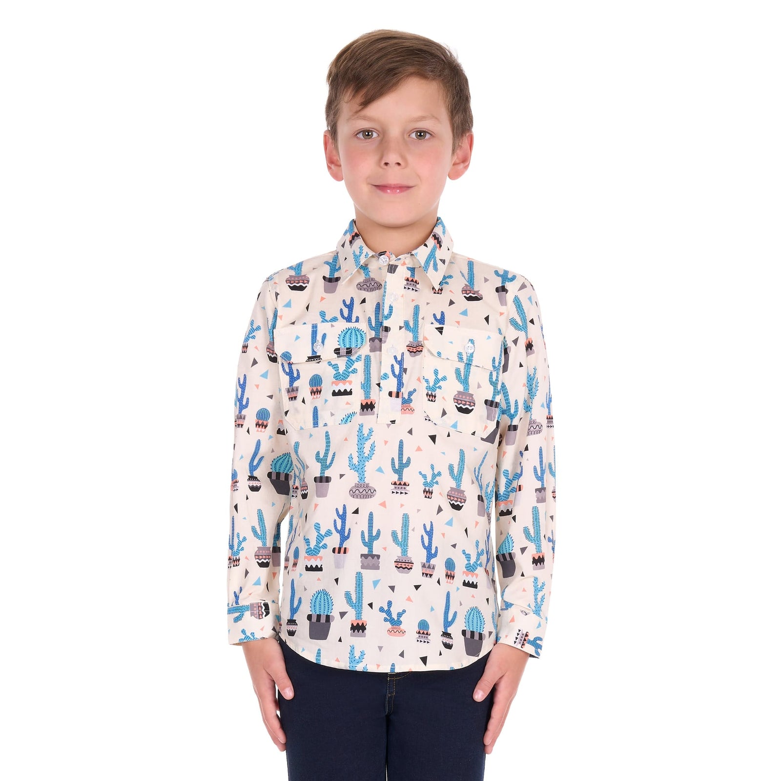 Hard Slog Boy's Rocky 1/2 Placket Work Shirt Hard Slog