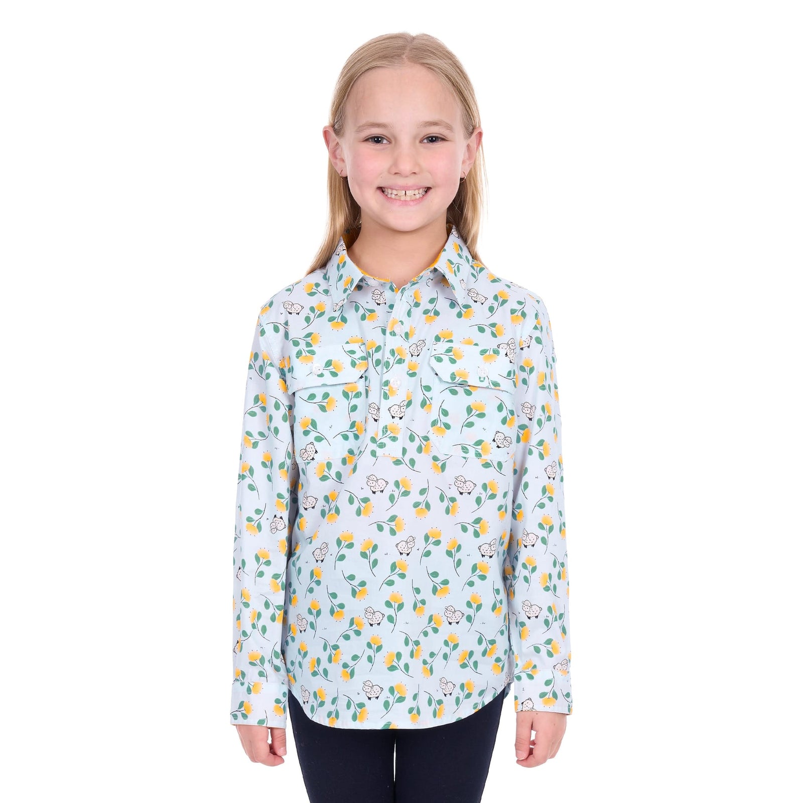 Hard Slog Girl's Suzie 1/2 Placket L/S Shirt Hard Slog