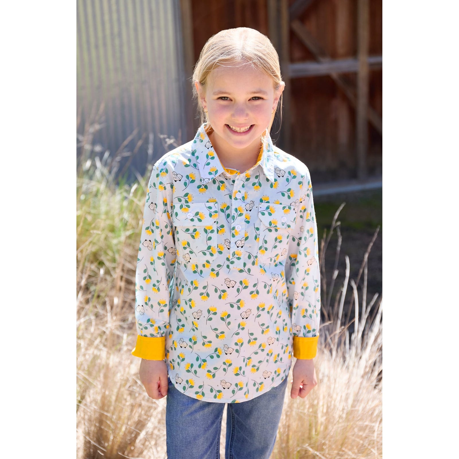 Hard Slog Girl's Suzie 1/2 Placket L/S Shirt Hard Slog