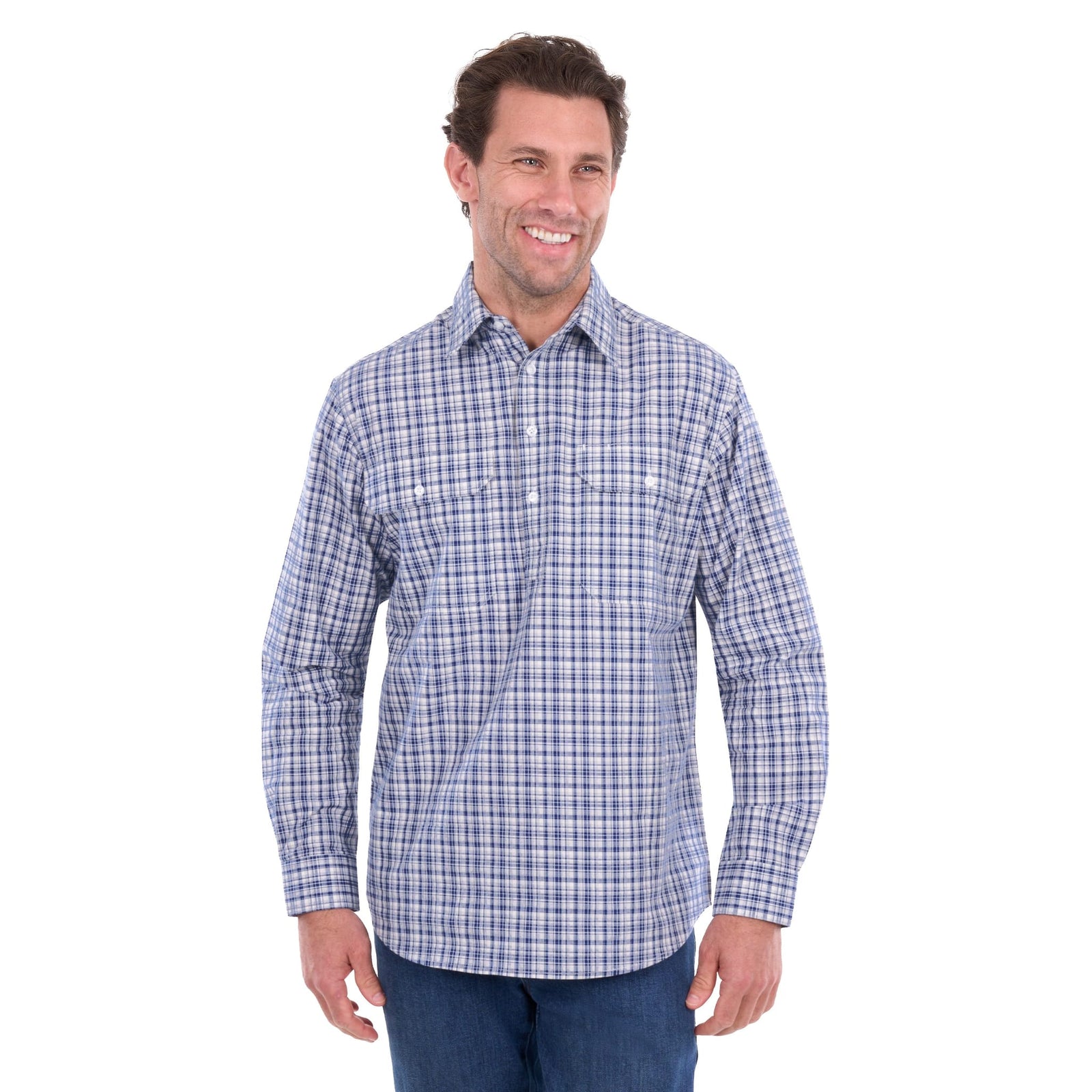 Hard Slog Men's Brooks 1/2 Placket Work Shirt Hard Slog