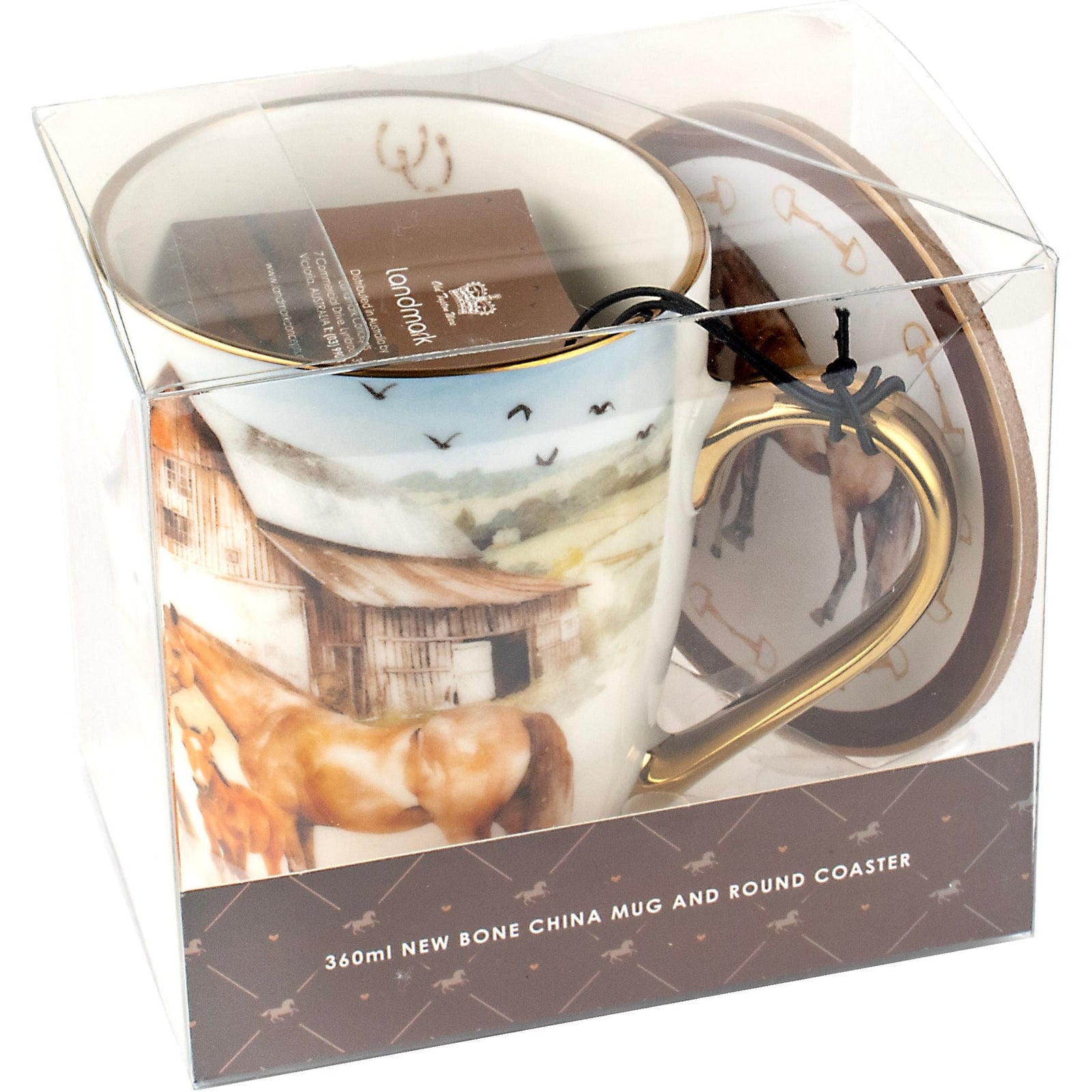 Landmark Gifts Horses Farm Mug and Coaster Gift Set Landmark Gifts
