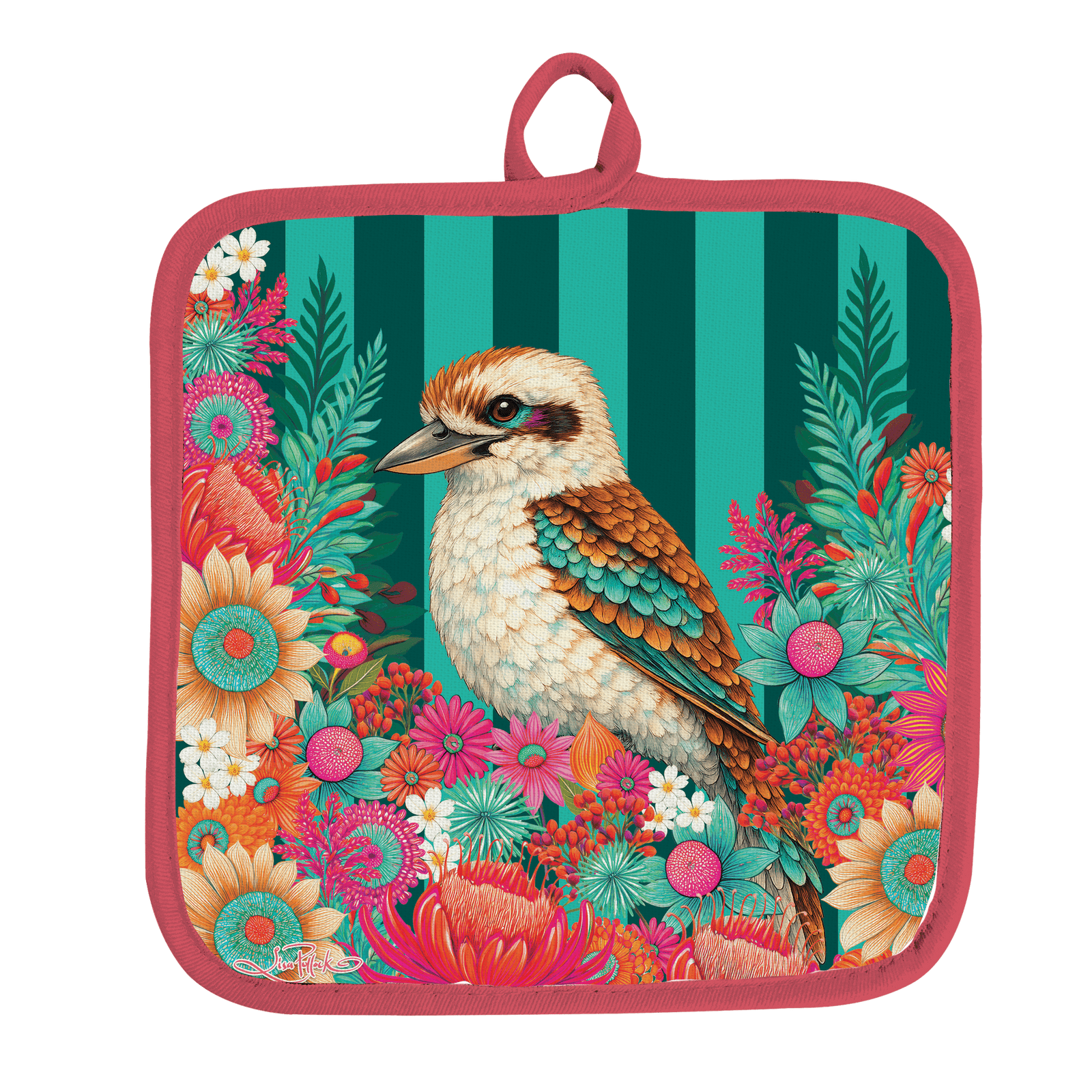 Lisa Pollock Oven Mitt & Pot Holder - Brilliant Kookaburra Lisa Pollock