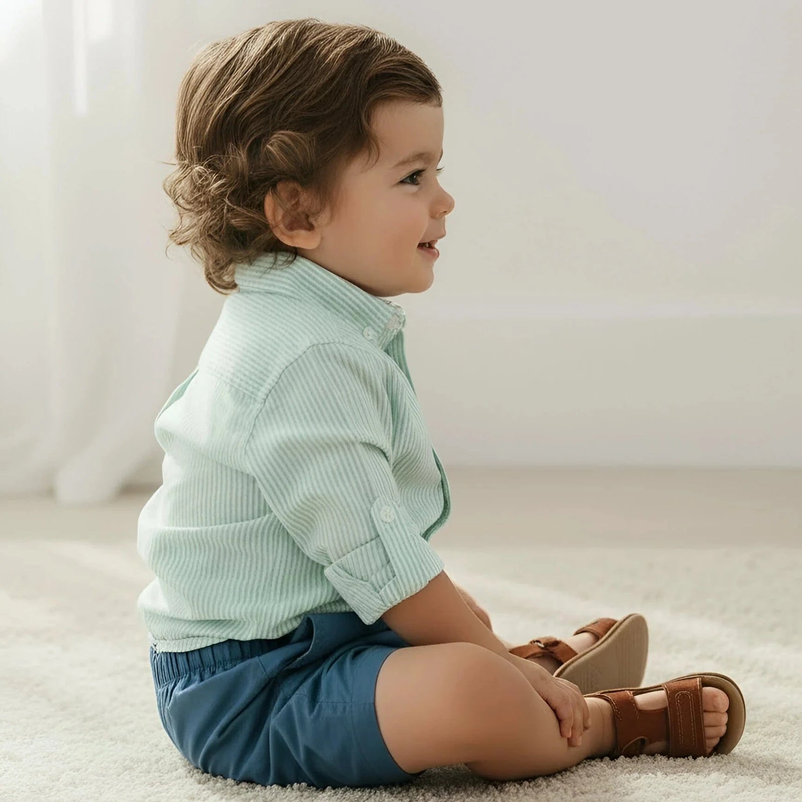 Love Henry Baby Boy's Oxford Dress Shirt Romper Love Henry
