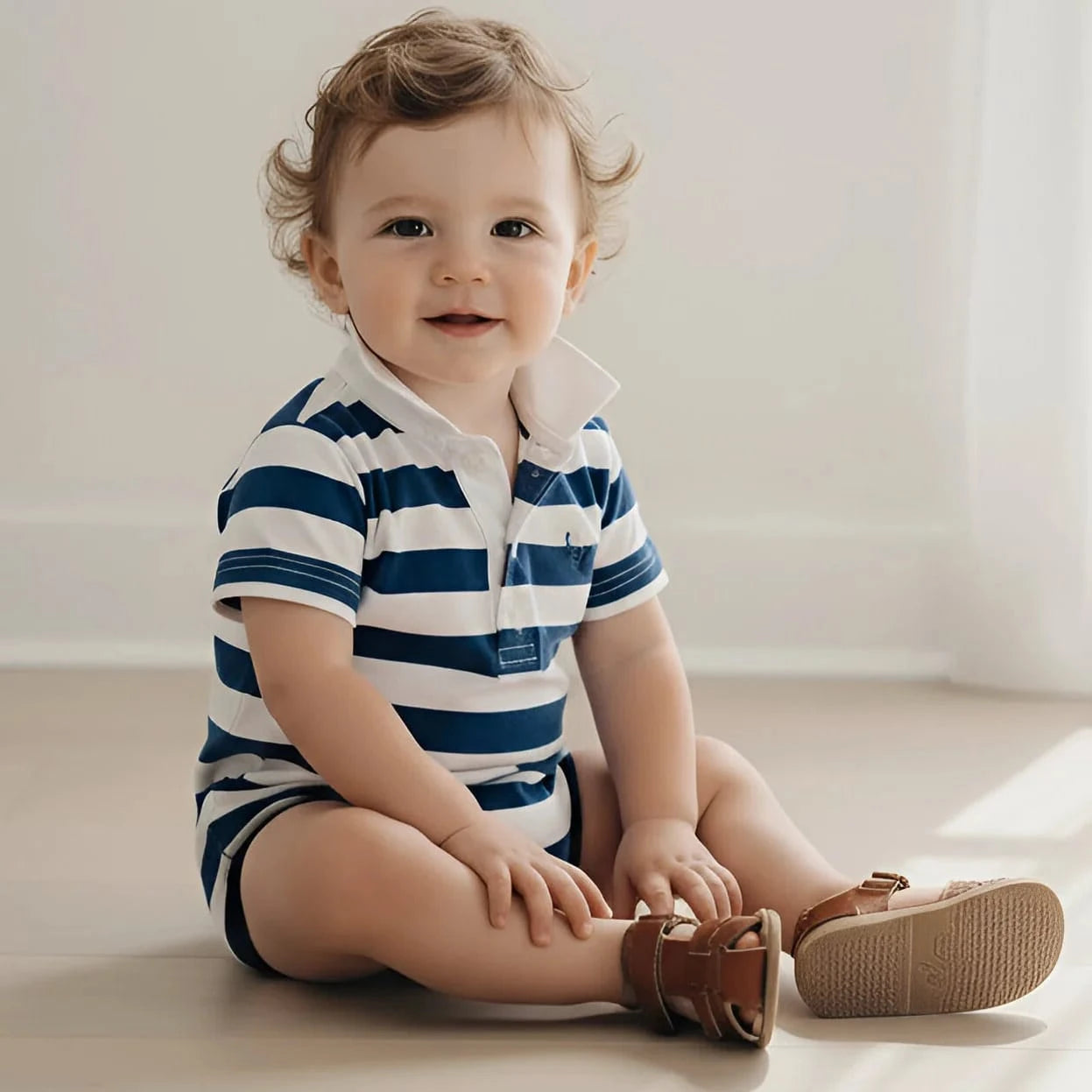 Love Henry Baby Boy's Rugby Polo Romper Love Henry