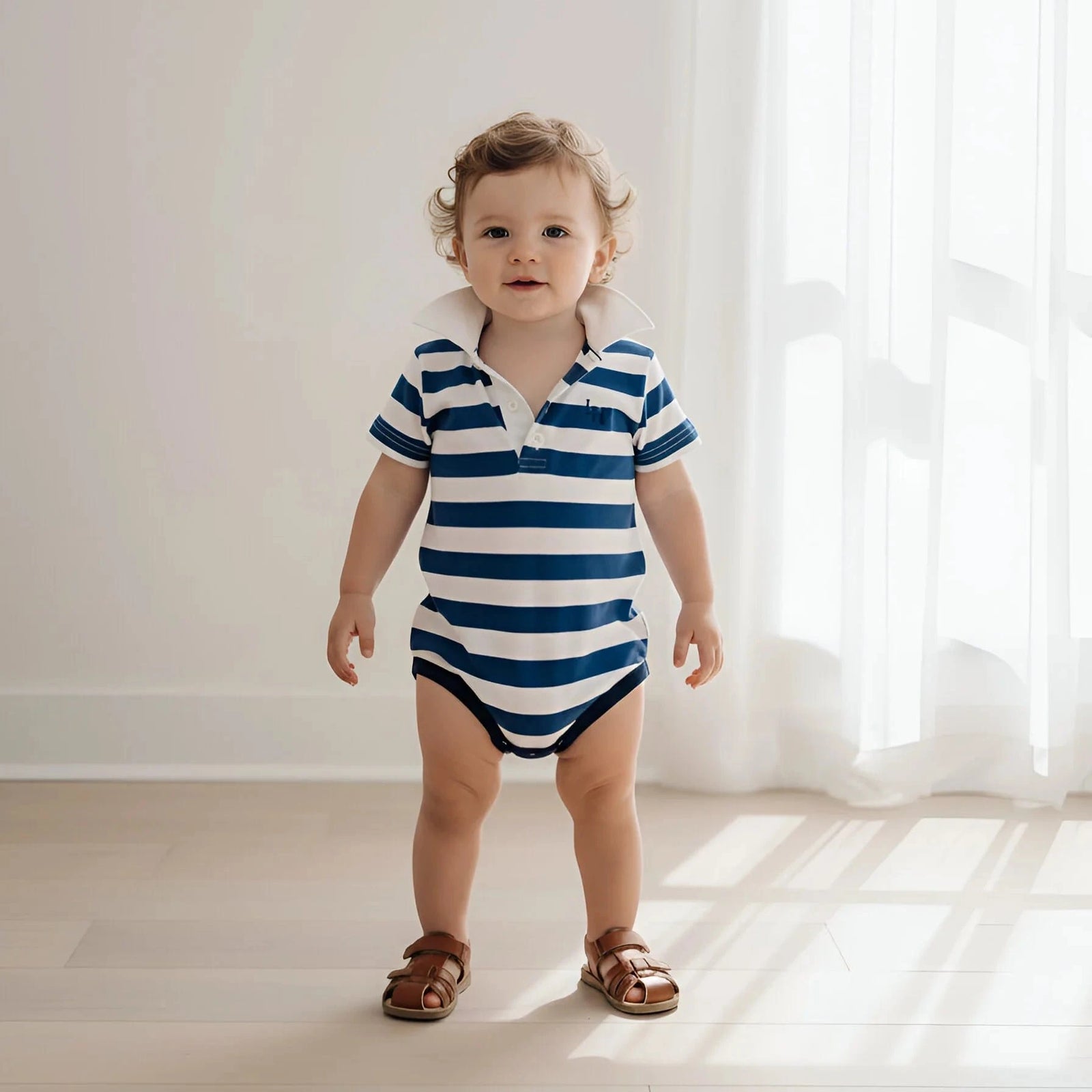 Love Henry Baby Boy's Rugby Polo Romper Love Henry