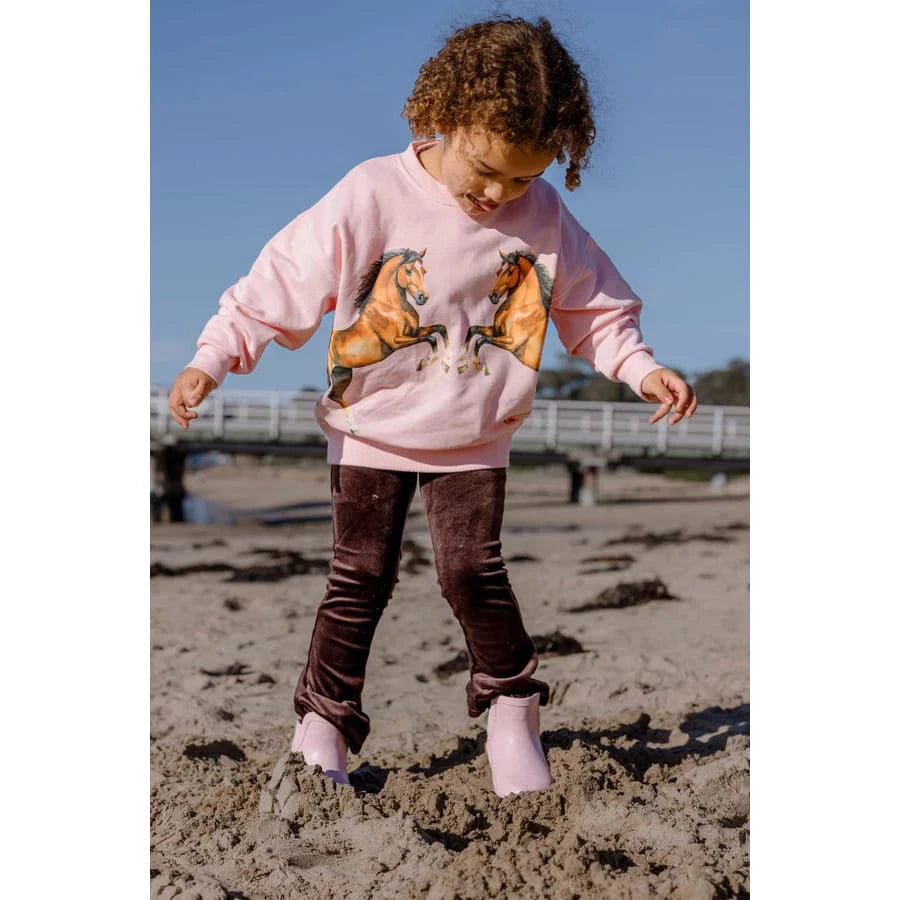 Milky Girl's Dancing Ponies Sweater Milky