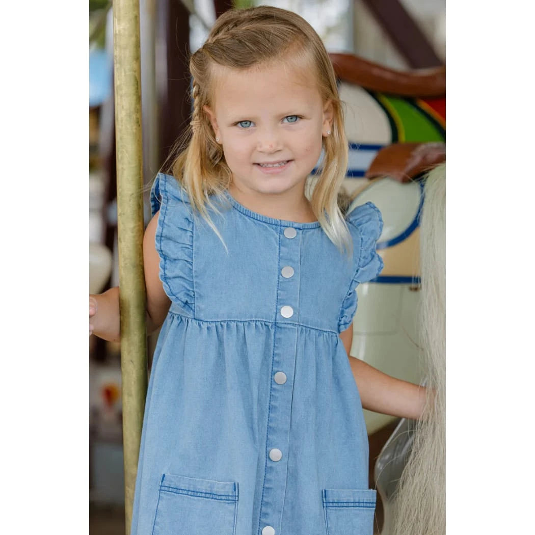 Milky Girl's Denim Frill Dress Milky
