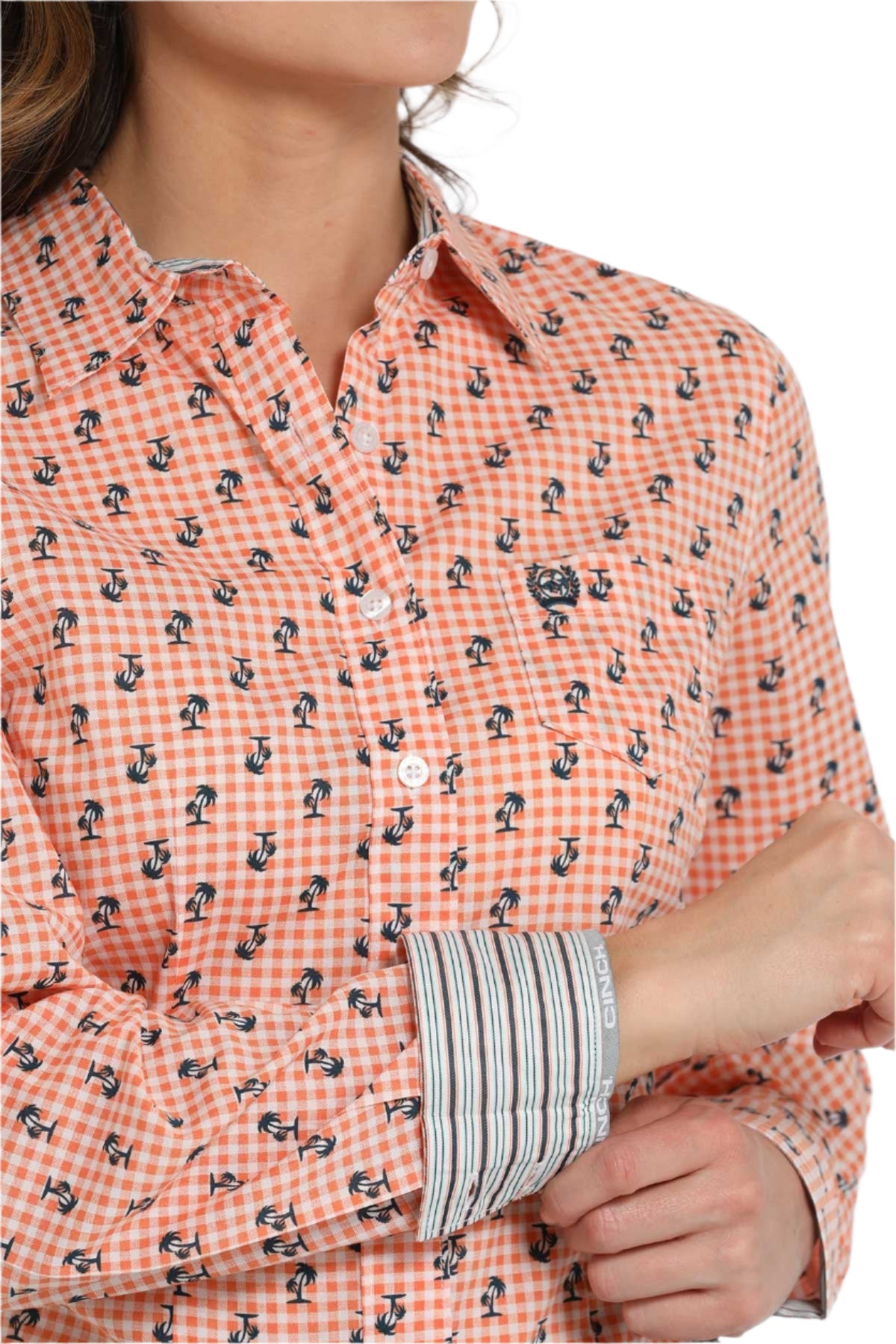 Cinch Women's Palm Tree L/S Western Shirt