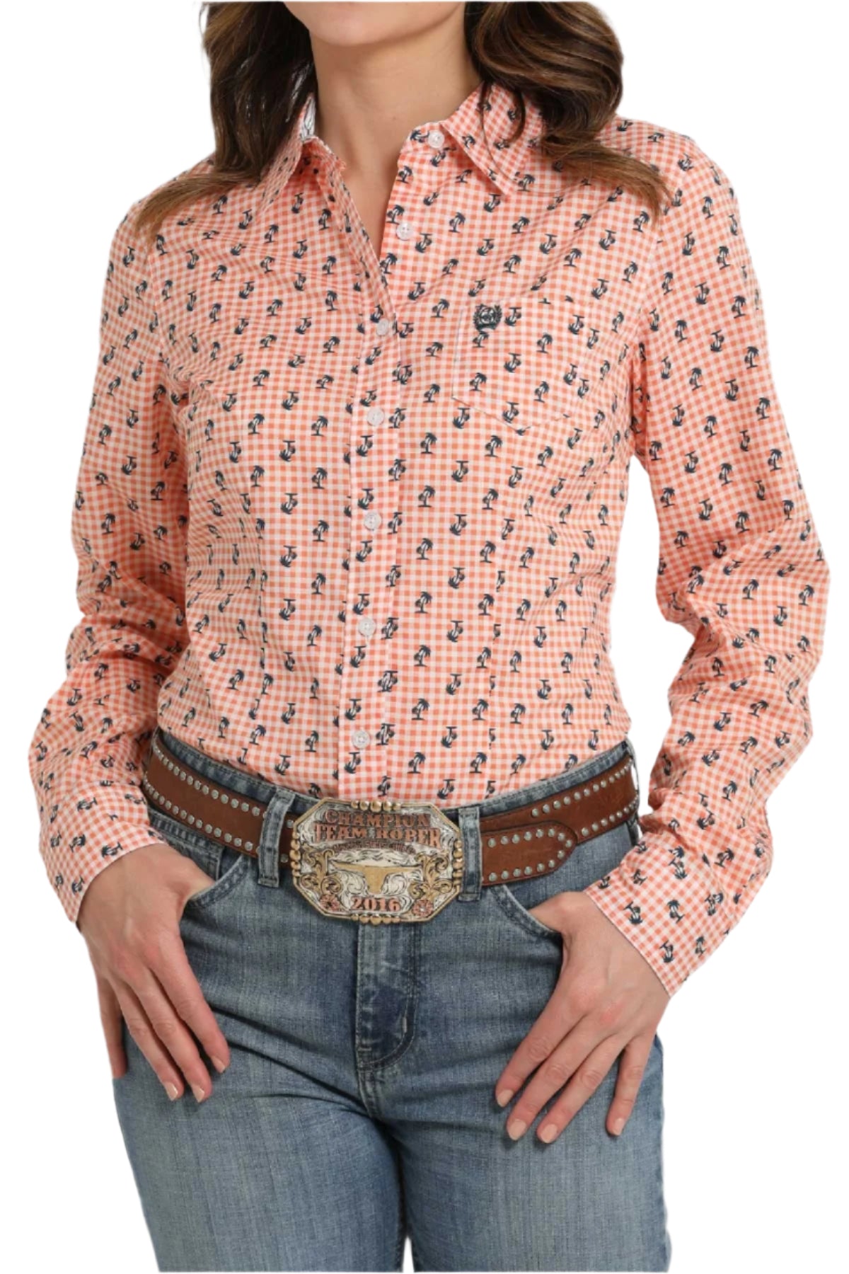 Cinch Women's Palm Tree L/S Western Shirt
