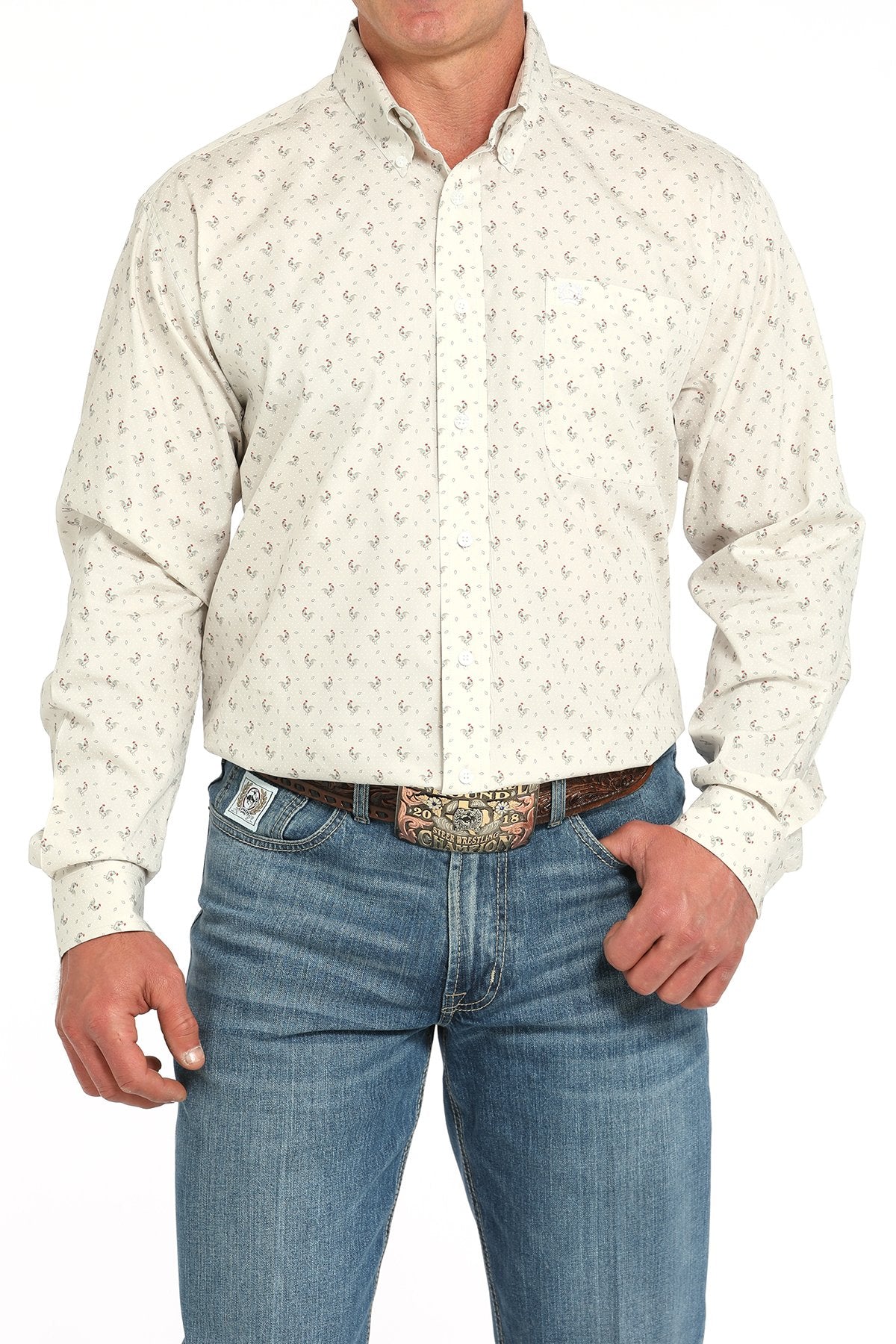 Cinch Men's Rooster Print L/S Western Shirt