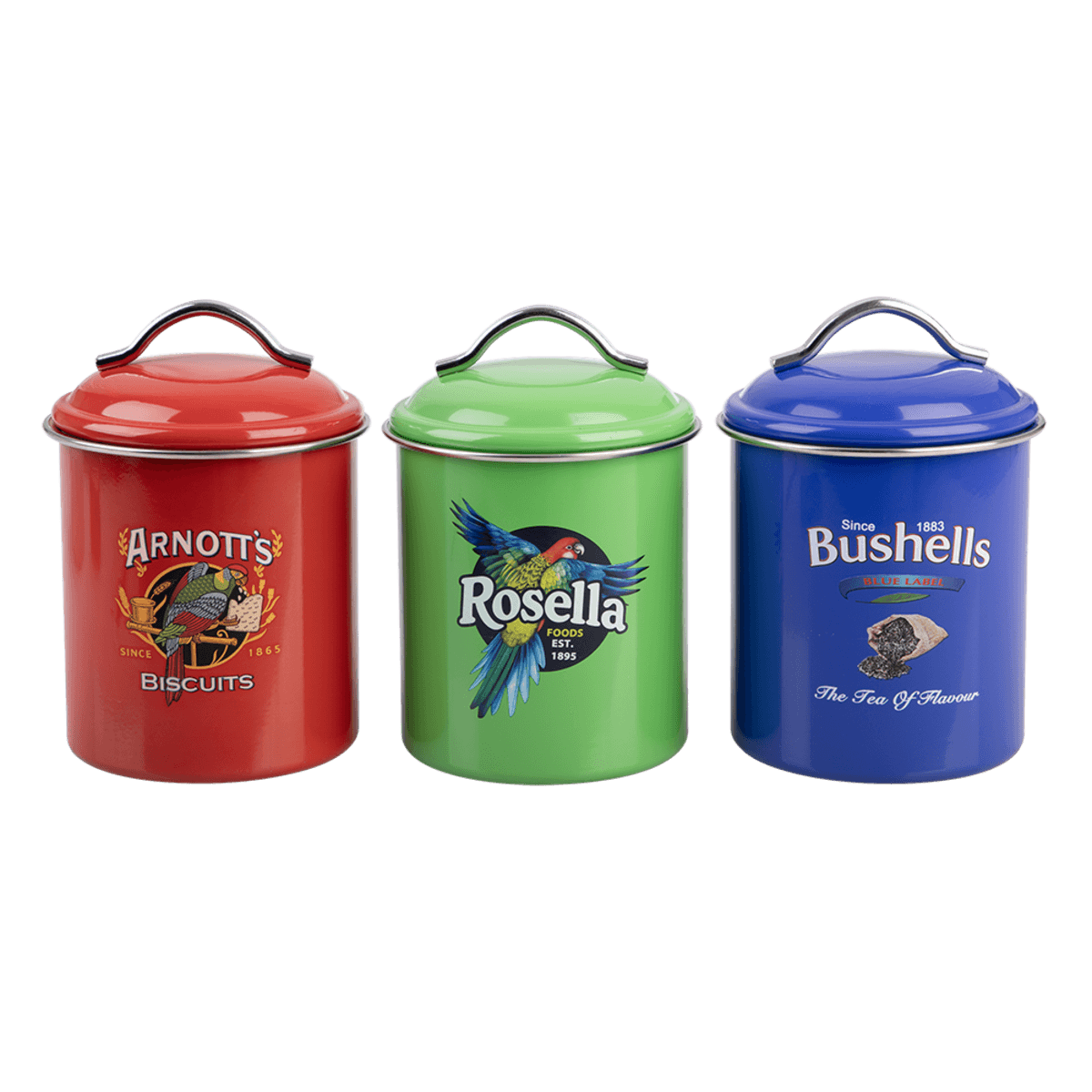 Rojo Arnott's, Bushells & Rosella Canisters-Set of 3 Donaldson Enterprises