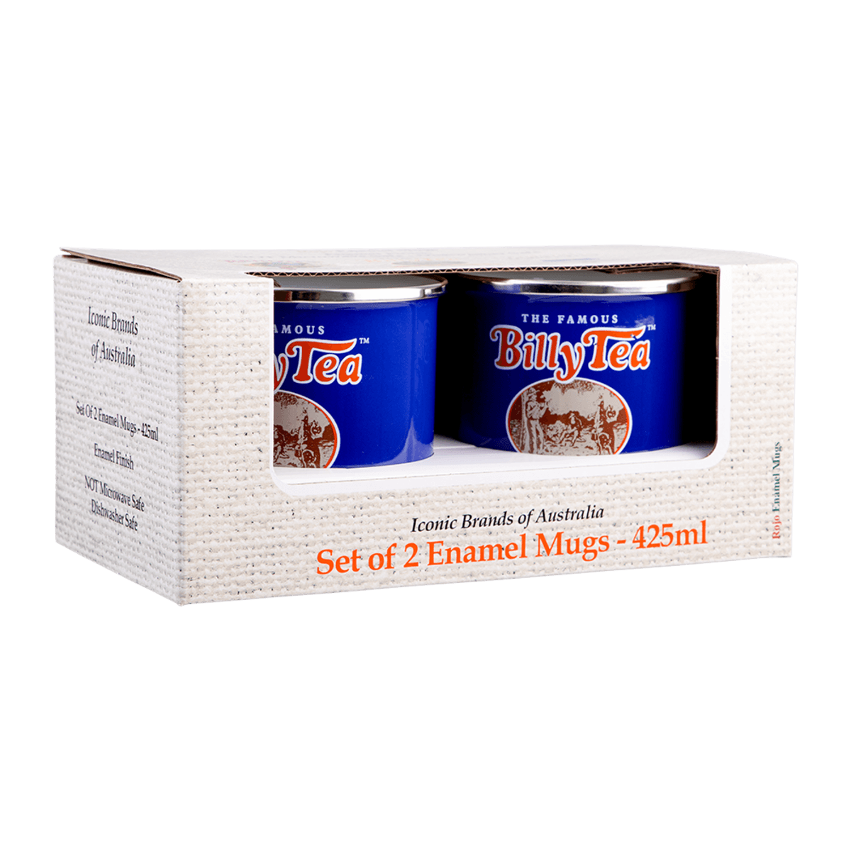 Rojo Billy Tea Enamel Mug - Set of 2 450ml Donaldson Enterprises