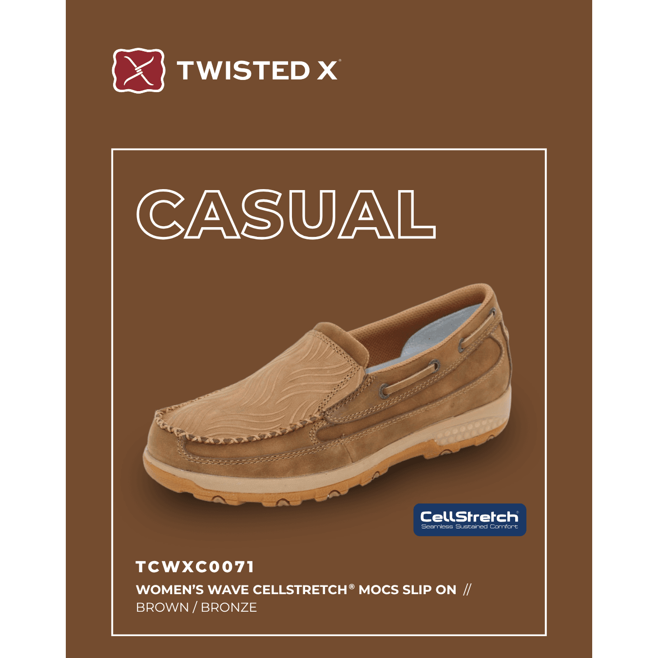Twisted X Women's Wave CellStretch® Mocs Slip On Twisted X