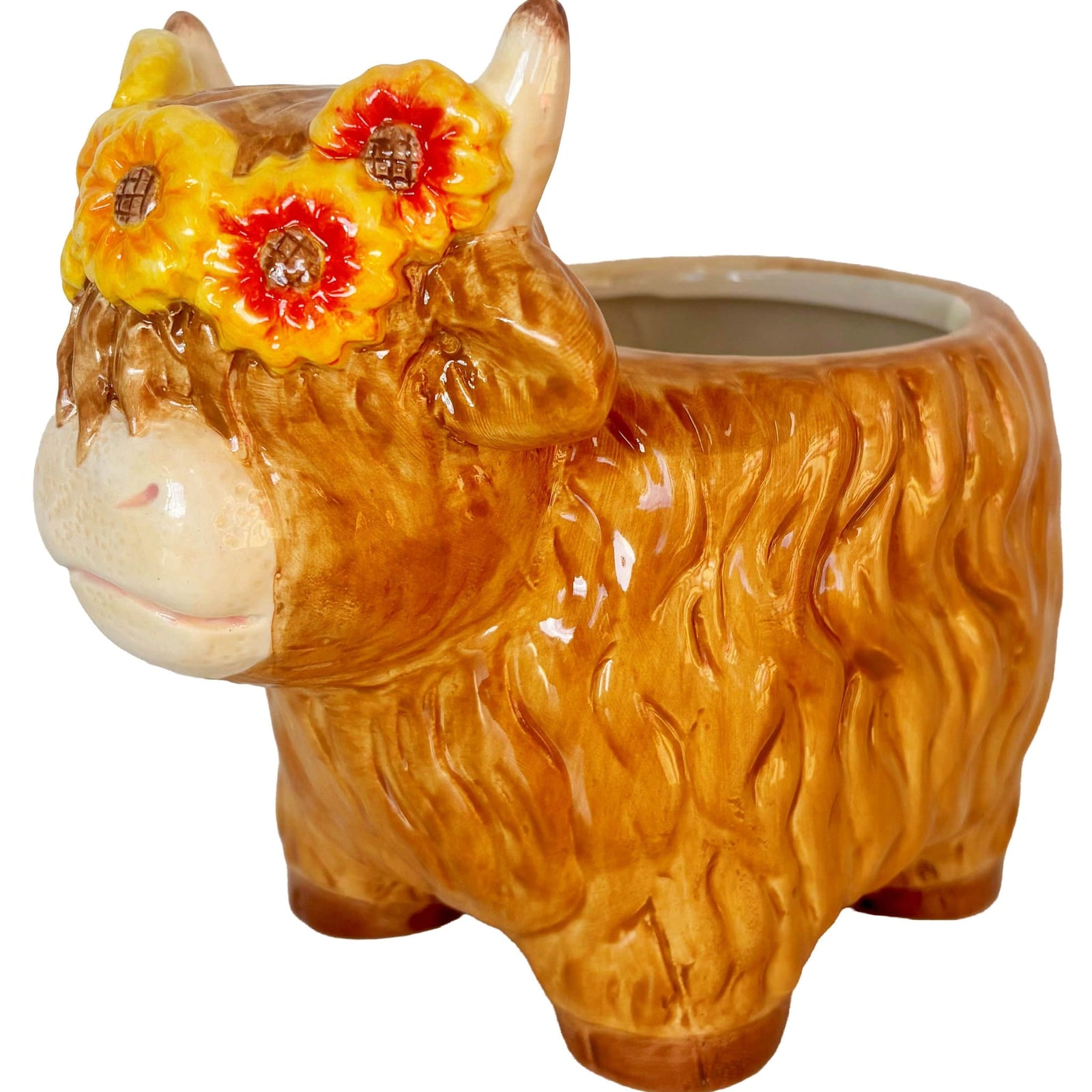 Urban Products Highland Sunflower Cow Planter Urban Products