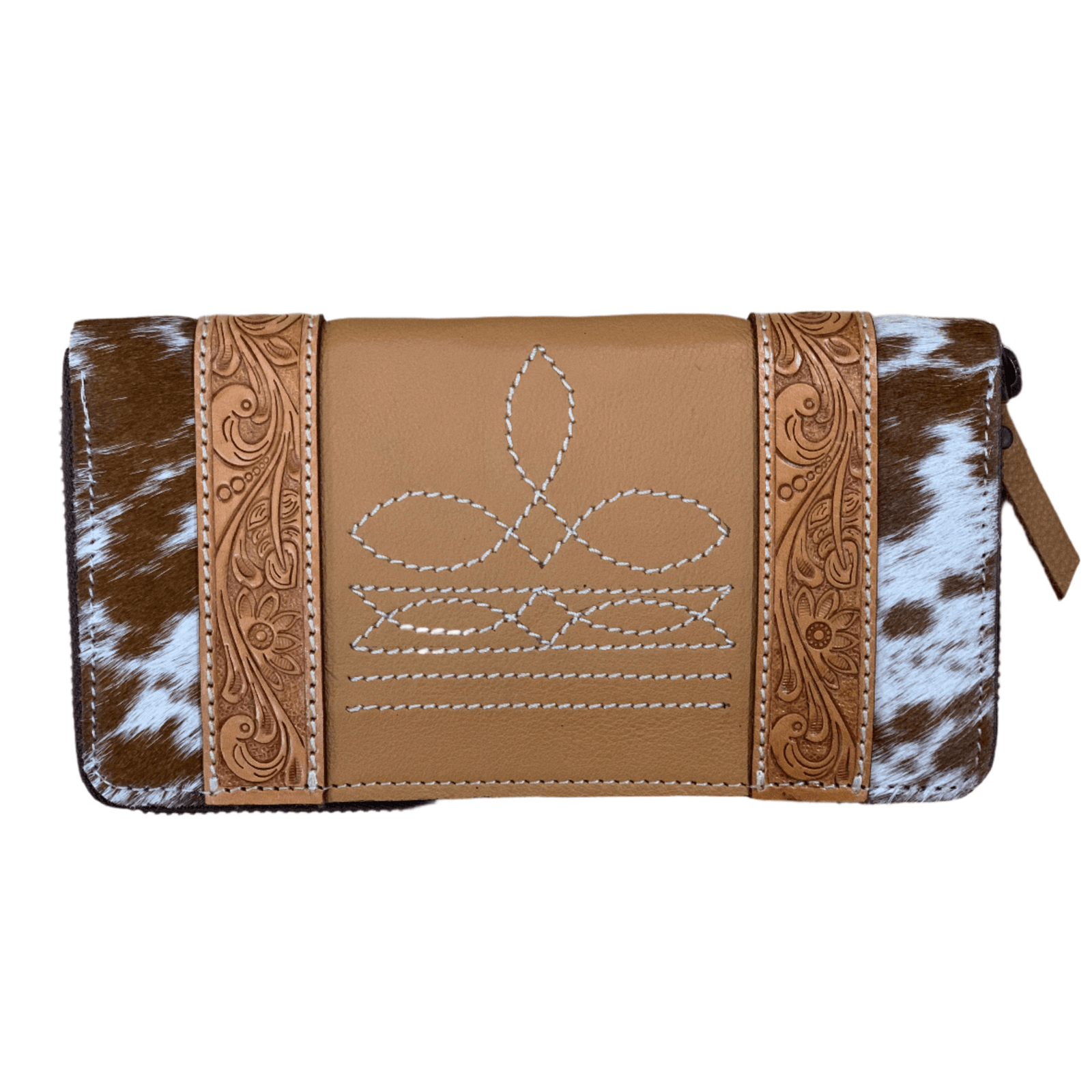 Women's Moore Leather Boot Stitch Zippered Wallet The Design Edge