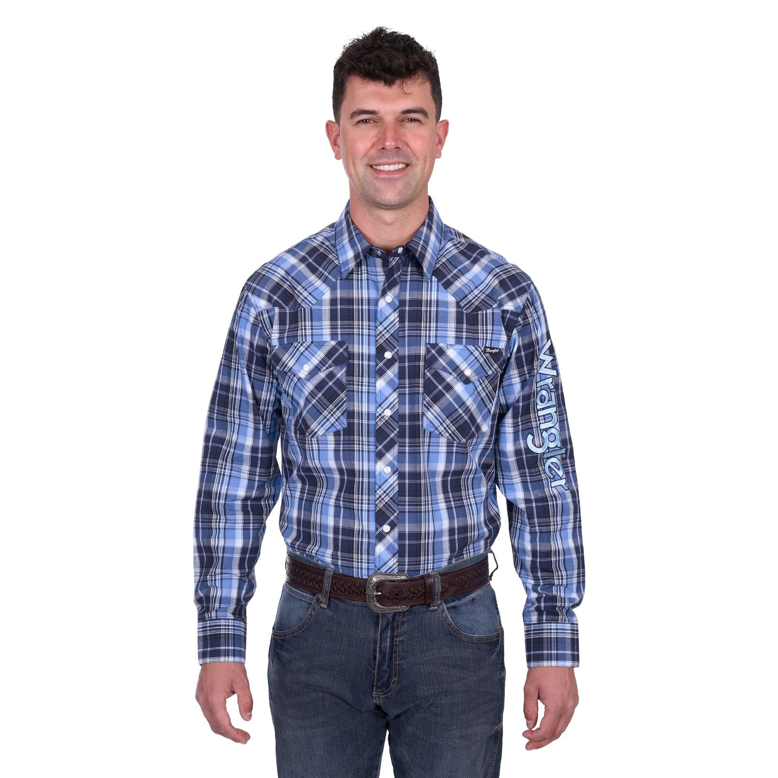 Wrangler Men's Billy Logo Long Sleeve Western Shirt Wrangler