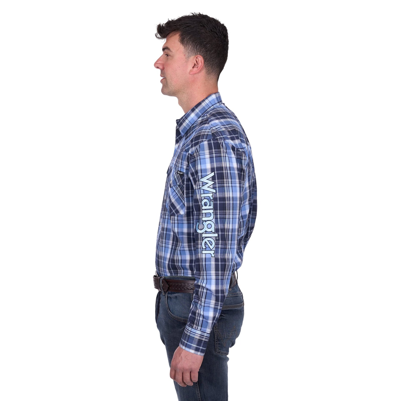 Wrangler Men's Billy Logo Long Sleeve Western Shirt Wrangler