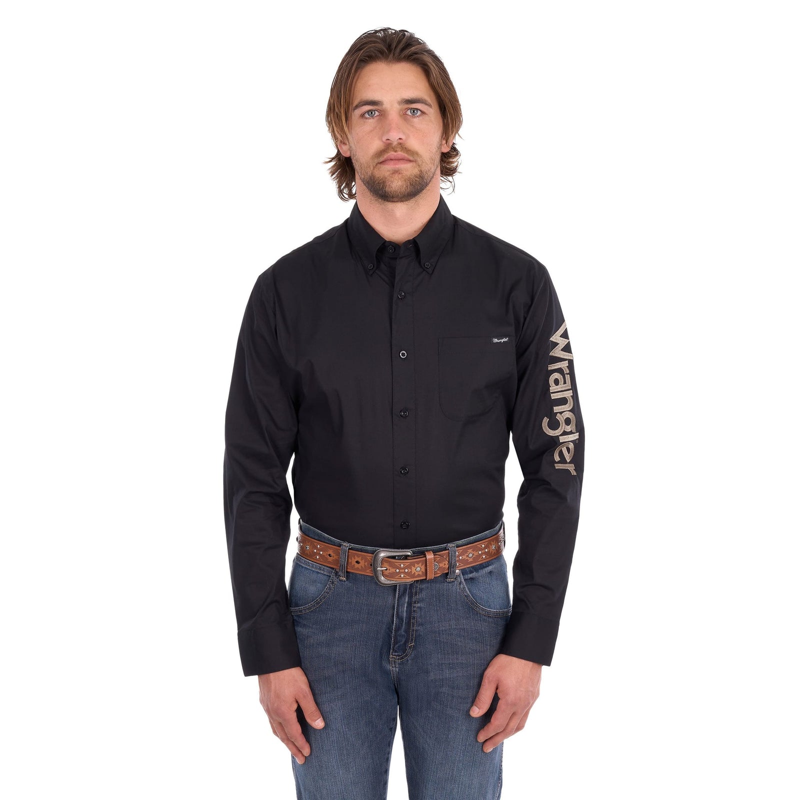 Wrangler Men's Flex Logo Western Shirt Wrangler