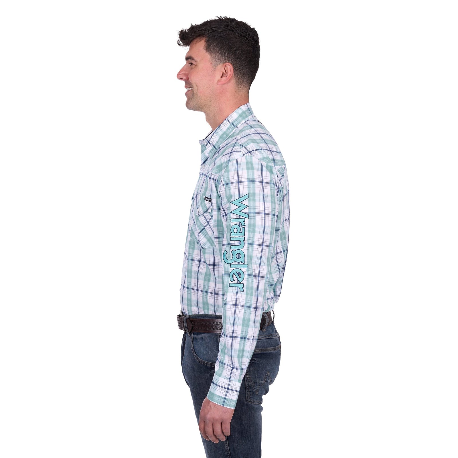 Wrangler Men's Jacob Logo Long Sleeve Western Shirt Wrangler