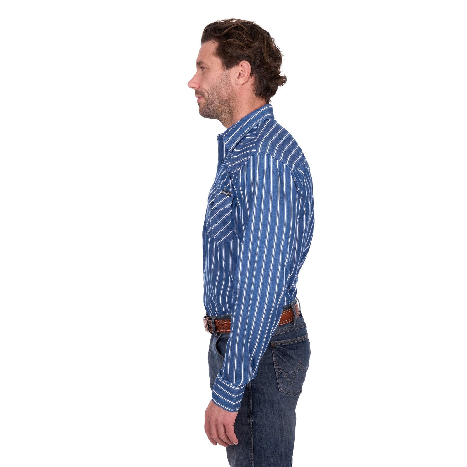 Wrangler Men's Roy Stripe L/S Western Shirt Wrangler