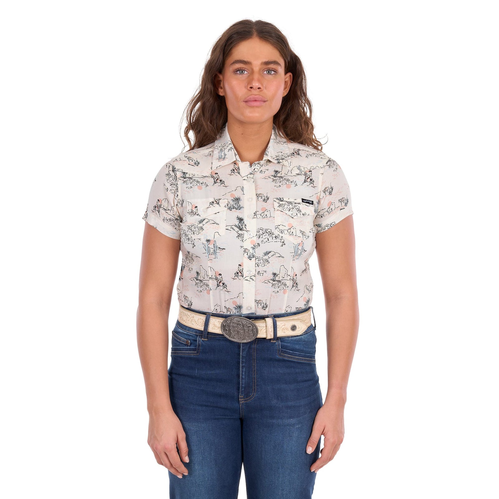 Wrangler Women's Heidi Short Sleeve Western Shirt Wrangler