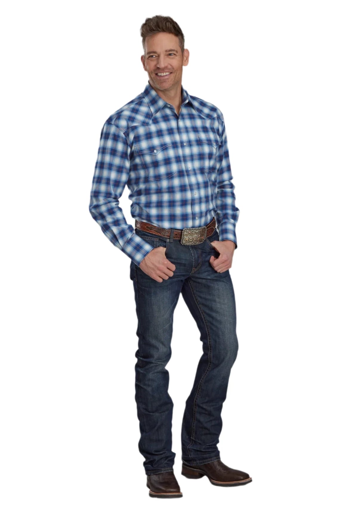 Roper Men's Amarillo Collection Plaid L/S Western Shirt