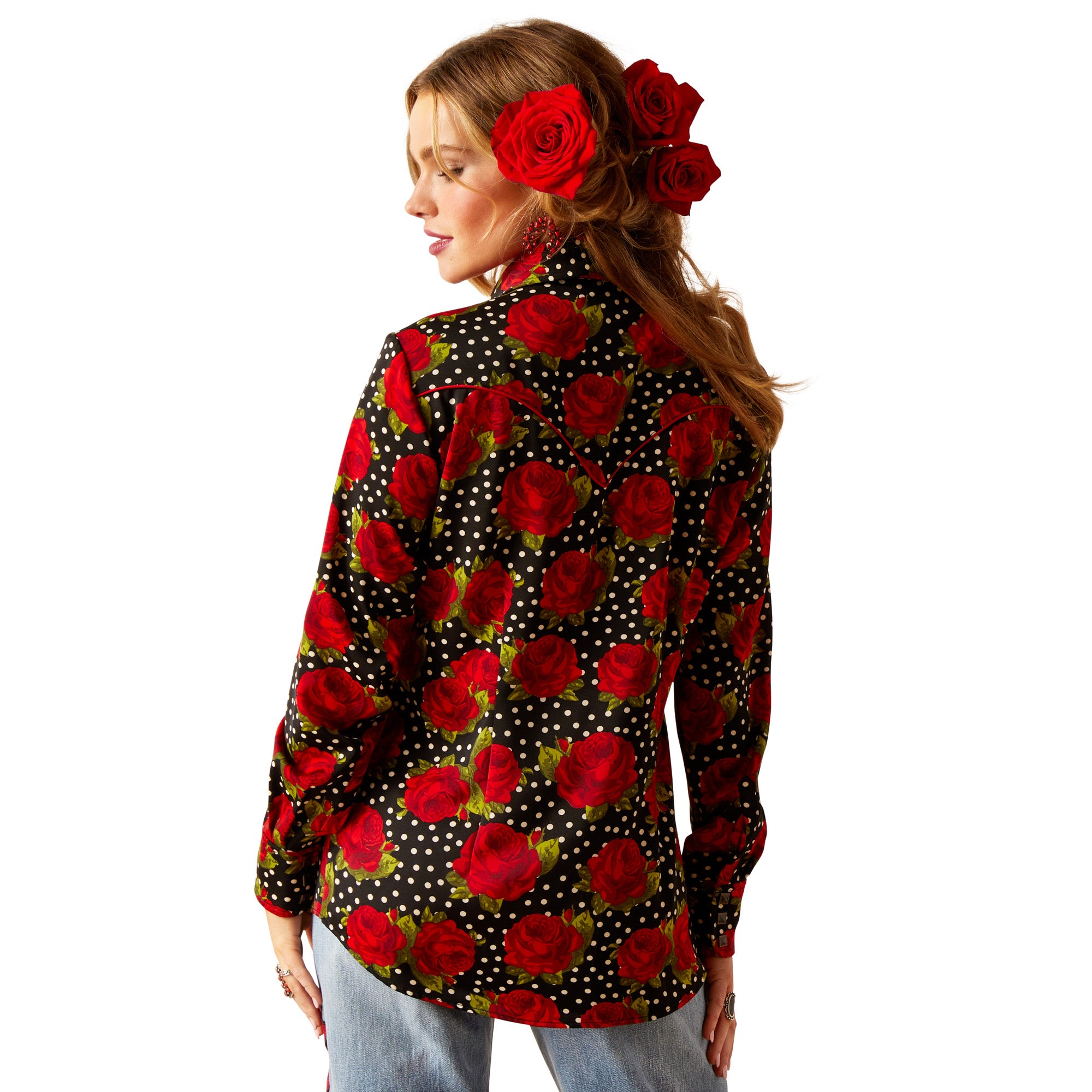 Ariat Women's Rodeo Quincy Retro Rose L/S Western Shirt