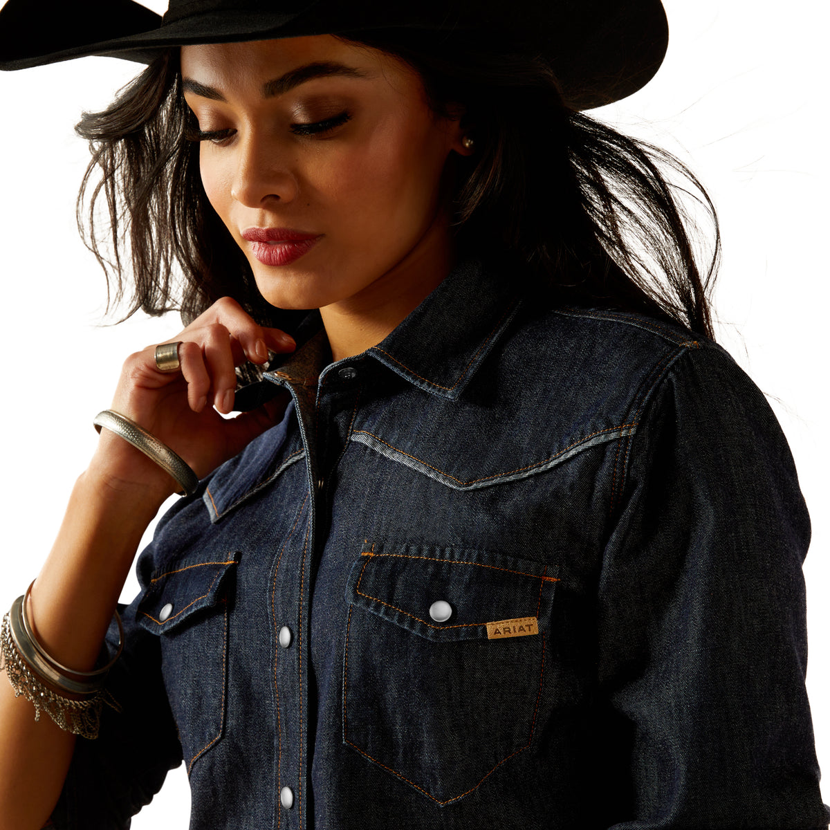 Ariat Women's Farriday Denim  L/S Western Shirt