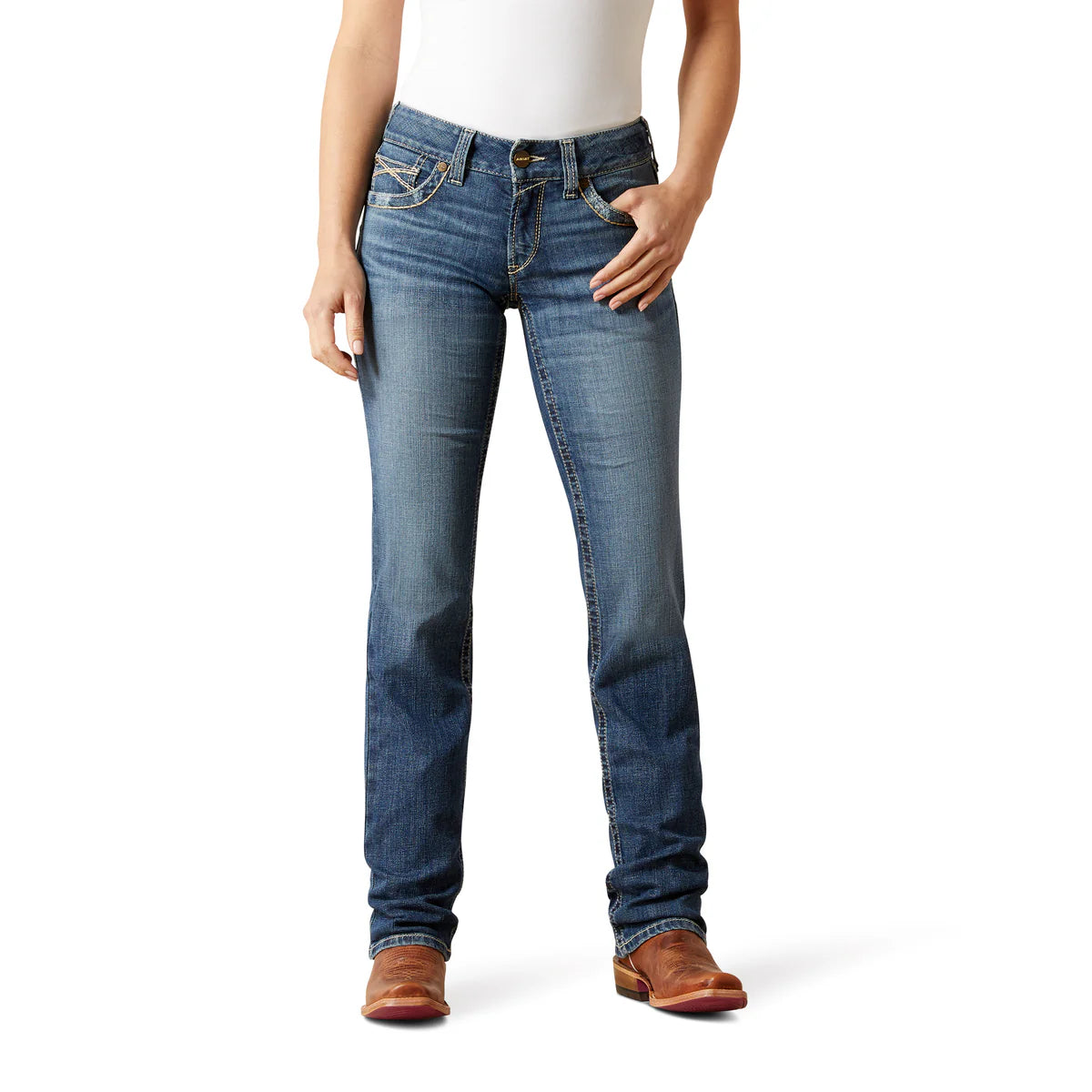 Ariat Women's Mid Rise Estelle Straight Leg Jeans