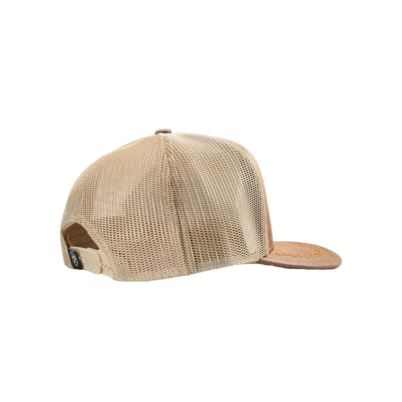 Beige mesh cap on a beige background