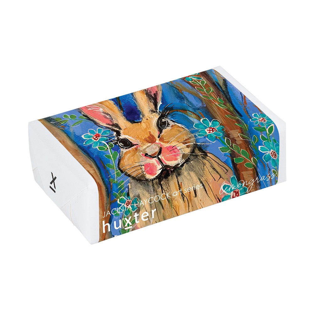 Yoga block with a rabbit illustration on a white background