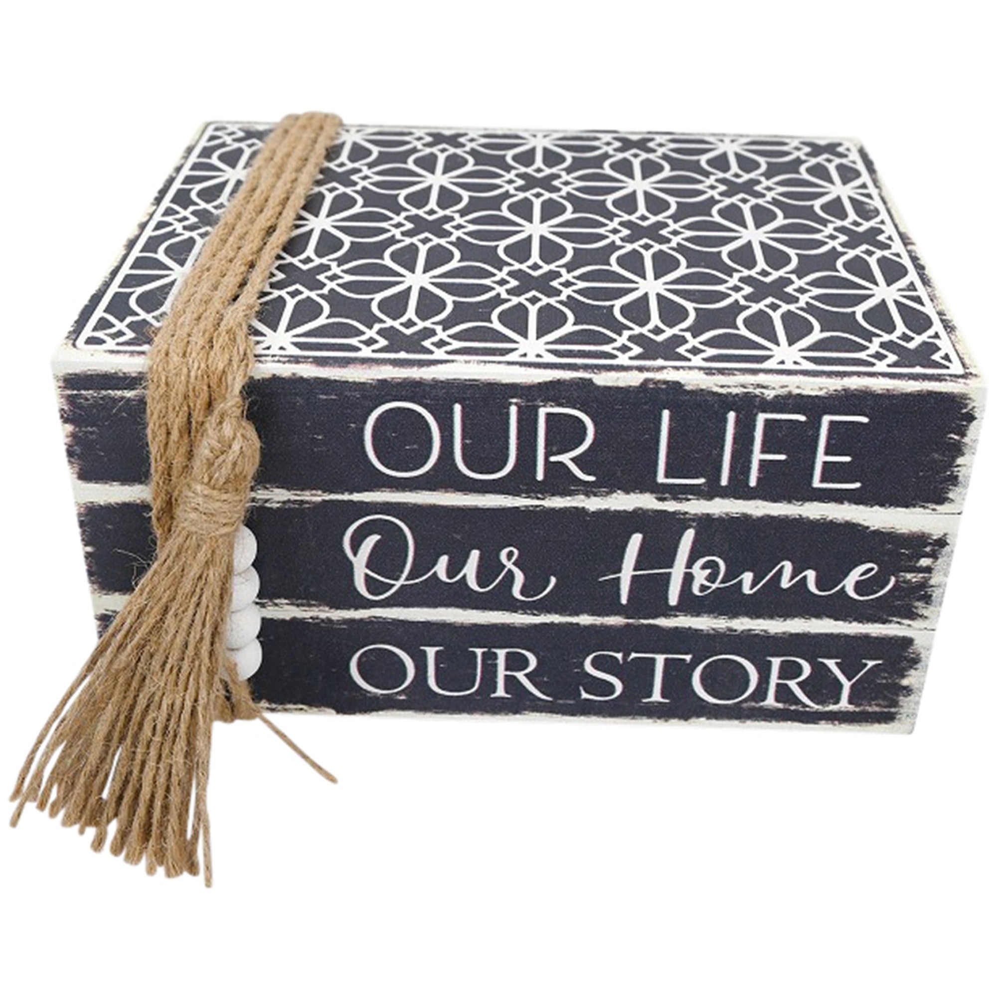 Our Story Vintage Books with Beaded Tassel