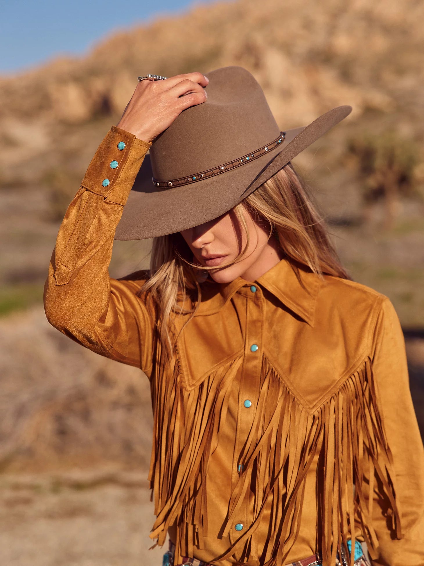 Wrangler x Lainey Wilson Fringe Western Shirt