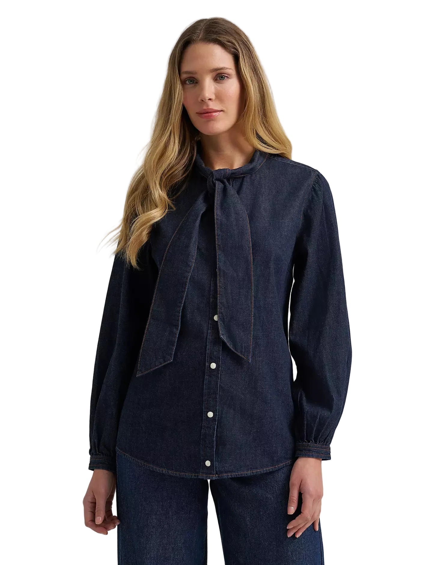 Wrangler Women's Denim Bow Snap Shirt