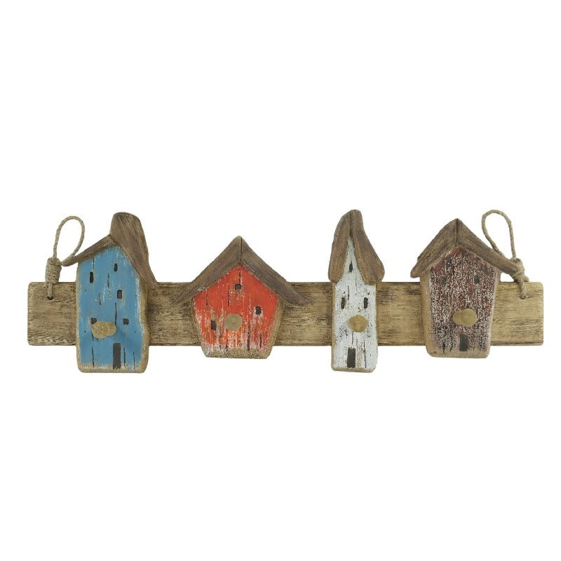 Handcrafted Beach House 4 Hook Wall Hanger