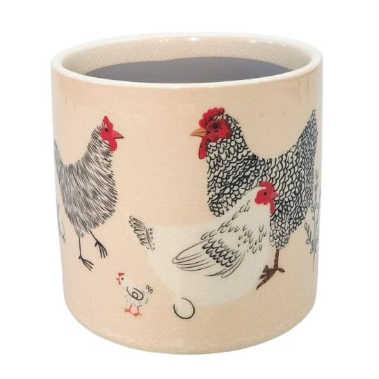 12cm Chickens Planter Black & White Urban Products
