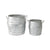 Nested Chic Barrel Pot Planter Set of 2. Two galvanized metal buckets on a white background